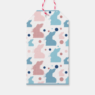 Playful Bunny Silhouette Pattern Gift Tags