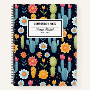 Playful Cactus Pattern Composition Notebook