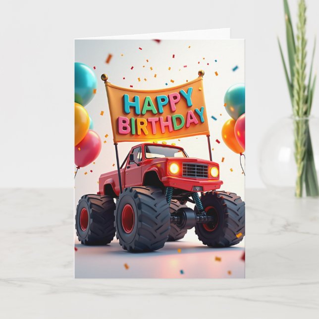 Playful Car Birthday Card (Front)