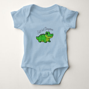 Playful Cartoon Crocodile - Soft but Dangerous Baby Bodysuit