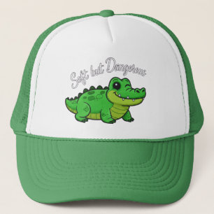 Playful Cartoon Crocodile - Soft but Dangerous  Trucker Hat