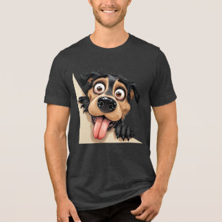 Playful Cartoon Dog Tri-Blend Shirt