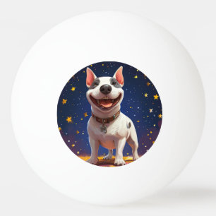 Playful Cartoon Dog with Vibrant Colours Ping Pong Ball