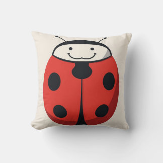 Playful Cartoon Ladybug With Spotted Shell Cushion