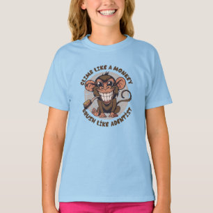 Playful Cartoon Monkey   Kids T-Shirt
