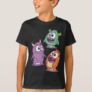 Playful Cartoon Monsters – Cute Big-Eyed Character T-Shirt