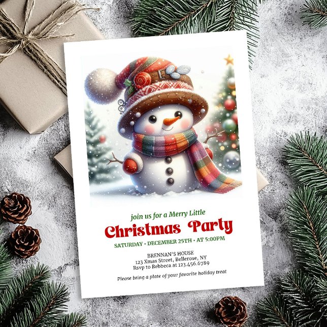 Playful cartoon snowman invite festive fun digital (Playful cartoon snowman invite festive fun printable

)