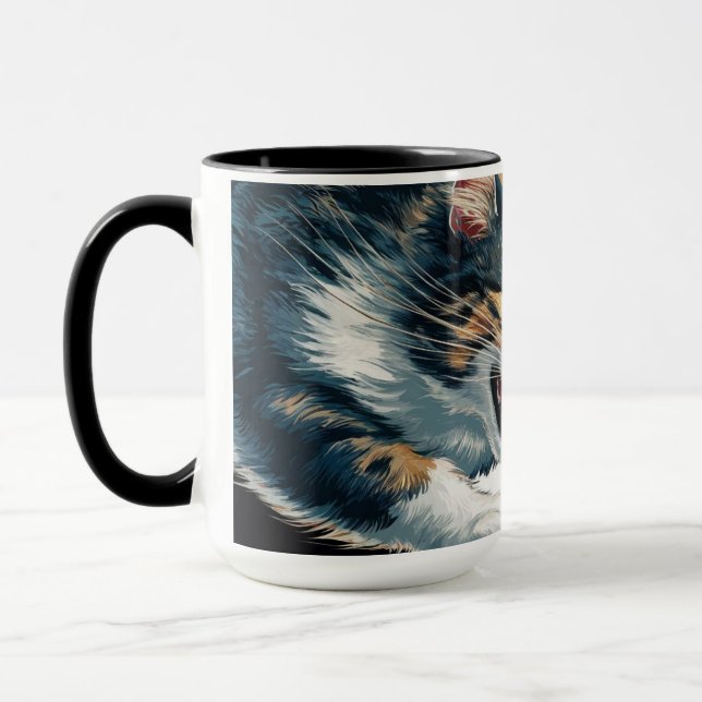 Playful Cat and Mouse Coffee Mug (Left)
