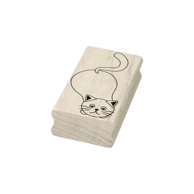 playful cat art stamp (Stamp)
