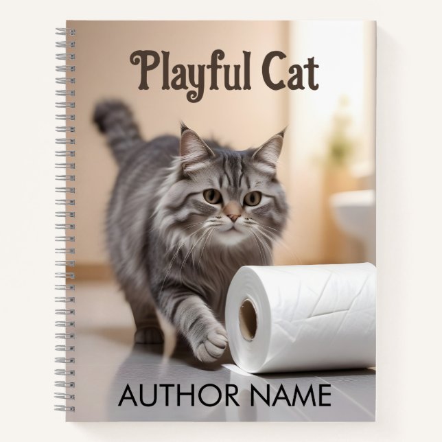 Playful Cat Book Cover Inspiration Notebook (Front)