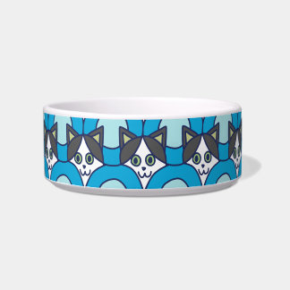 Playful Cat Circle Pattern Bowl