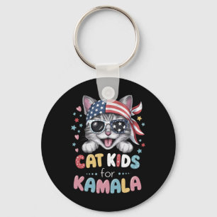 Playful Cat Design For Kids Key Ring