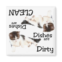 Playful Cat Dishwasher Magnet