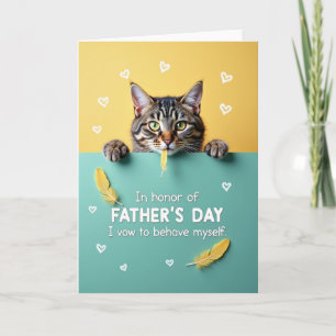 Playful Cat Fathers Day Card