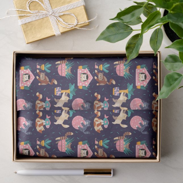 Playful Cat Lover Design Tissue Paper (Gift)