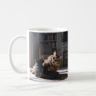 Playful Cat Shoe Fun Coffee Mug