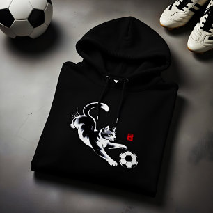 Playful Cat Soccer Splash Hoodie for Women