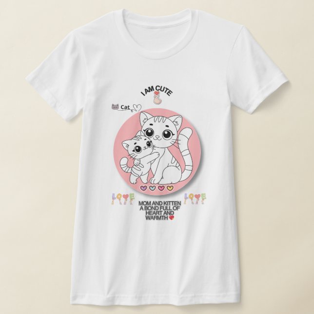 Playful Cat T-Shirt | Funny Kitty Tee for Everyday (Laydown)