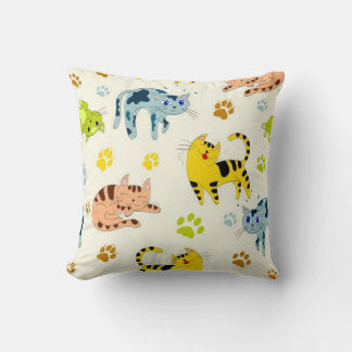 Playful Cats Pattern Cushion