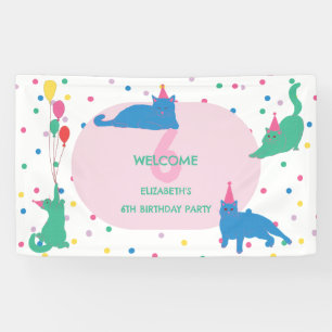 Playful Cats Purrfect Birthday Party Banner