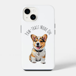 Playful Cheerful Corgi 'Text. Wag. Repeat.' Fun   iPhone 14 Case