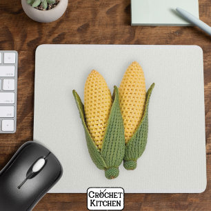 Playful Chic Grandma's Garden Modern Crochet Corn Mouse Pad