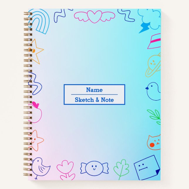  Playful Childish Doodle Illustration Notebook (Front)