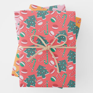 Playful Christmas Candies Wrapping Paper Set#6