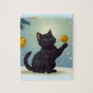 Playful Christmas Kitten Jigsaw Puzzle