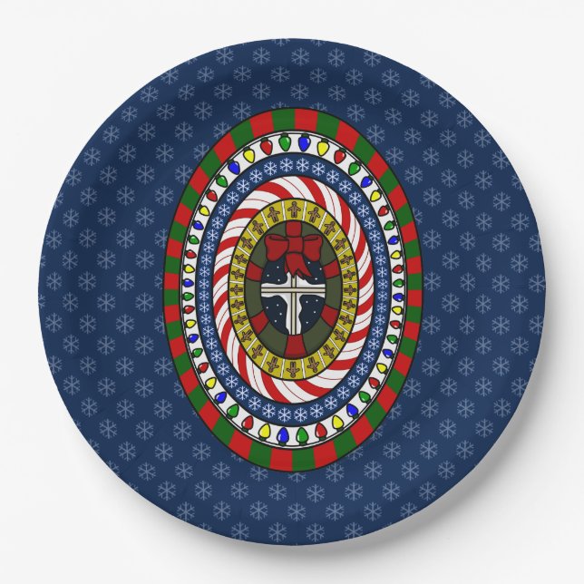 Playful Christmas Paper Plate (Front)