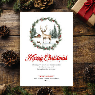 Playful Christmas Scene Watercolor Greeting Card