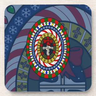 Playful Christmas Square Coaster