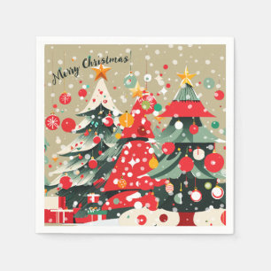 Playful Christmas Trees Napkin