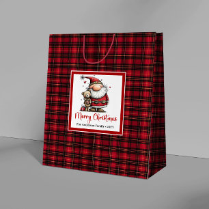 Playful Christmas Whimsy Santa Cartoon Gift Bag Ar