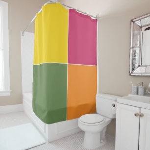 Playful Citrus Squares Shower Curtain