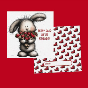 Playful Classroom Valentine – Bunny Design  Card