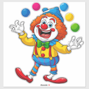 Playful Clown Jumping With Bright Balls
