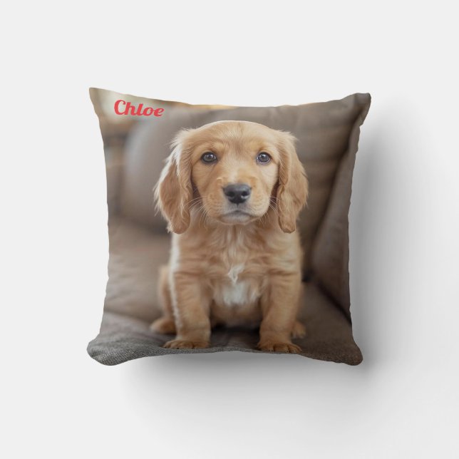 Playful Cocker Spaniel Cushion (Front)