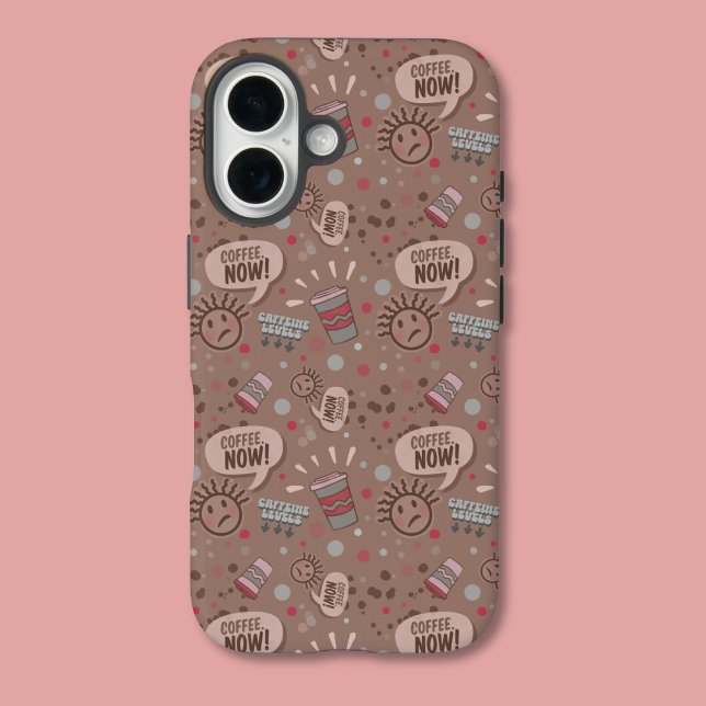 Playful Coffee Now Mocha Pattern Case-Mate iPhone Case (Creator Uploaded)