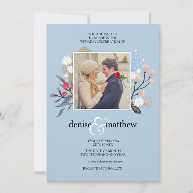 Playful Collection in Omphalodes Blue Invitation (Front)