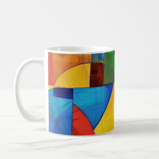 Playful Color Geometry Coffee Mug (Left)