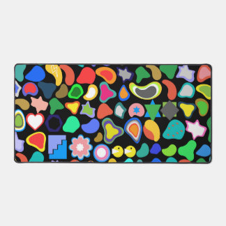 Playful Colourful Amorphous Shapes Desk Mat