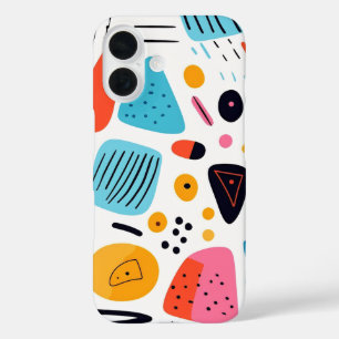 Playful Colourful Geometric Memphis Style Pattern iPhone 16 Case