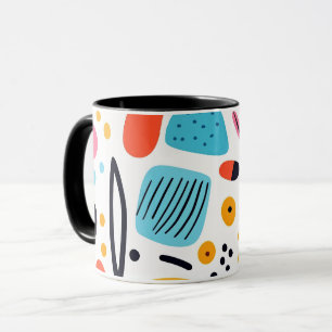 Playful Colourful Geometric Memphis Style Pattern Mug