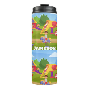 Playful Colourful Kids' Cartoon Playground Fun Nam Thermal Tumbler