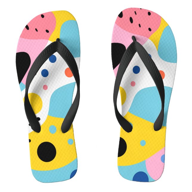 Playful colourful organic shapes| monogram thongs (Footbed)