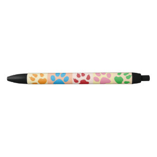 Playful Colourful Paw Prints Cute Pet Lover Pen