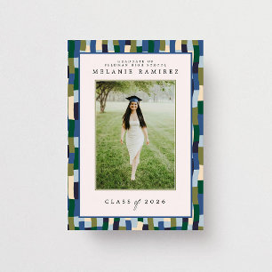 Playful Colourful Retro Photo Graduation Invitation