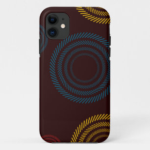 Playful, colourful, trendy, cool striped circles iPhone 11 case