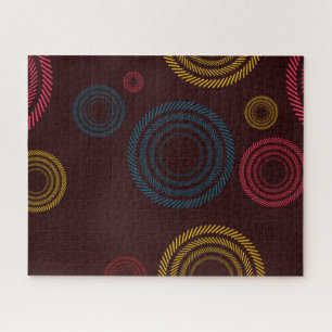 Playful, colourful, trendy, cool striped circles jigsaw puzzle